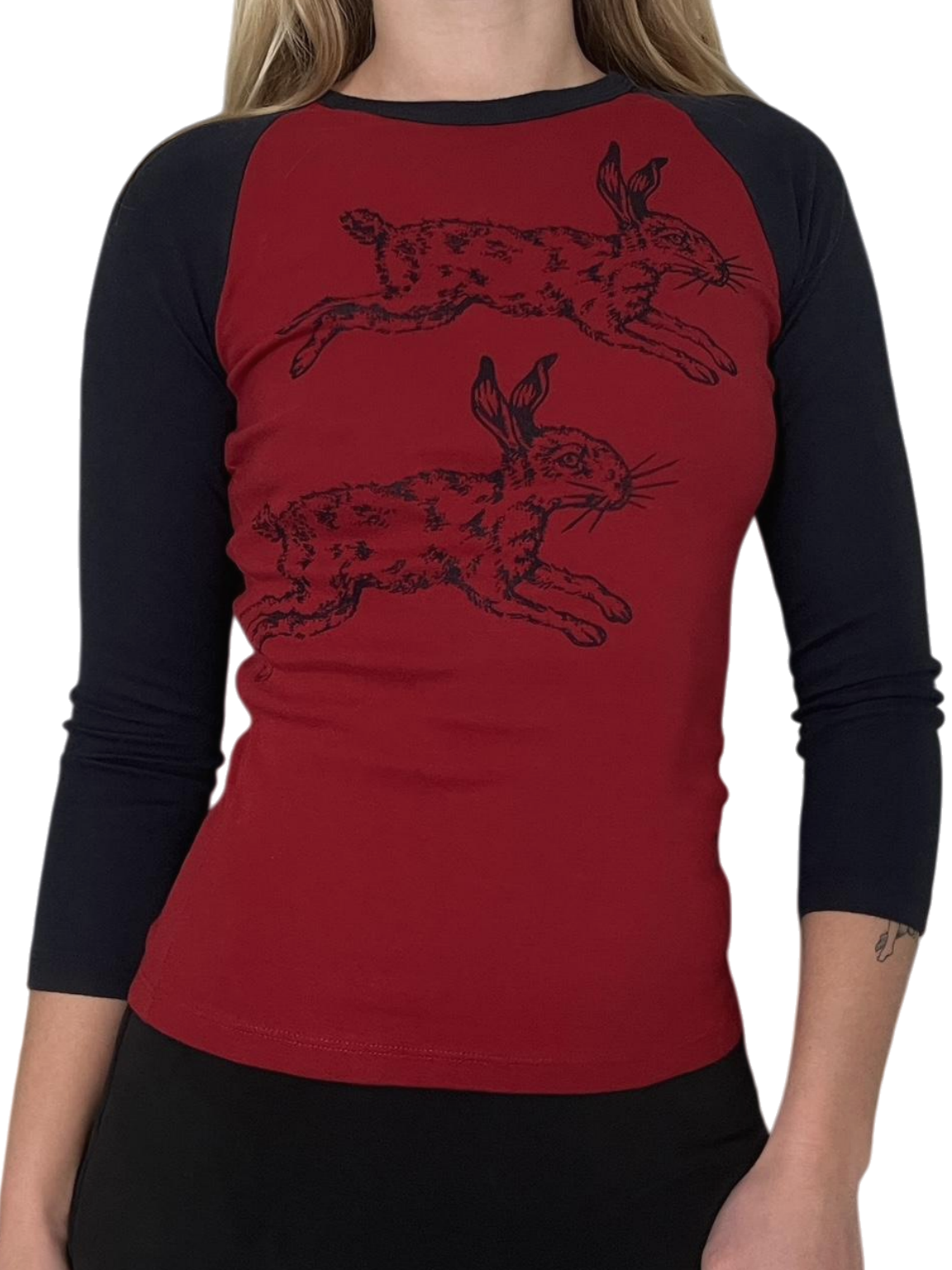 Printed long-sleeved top