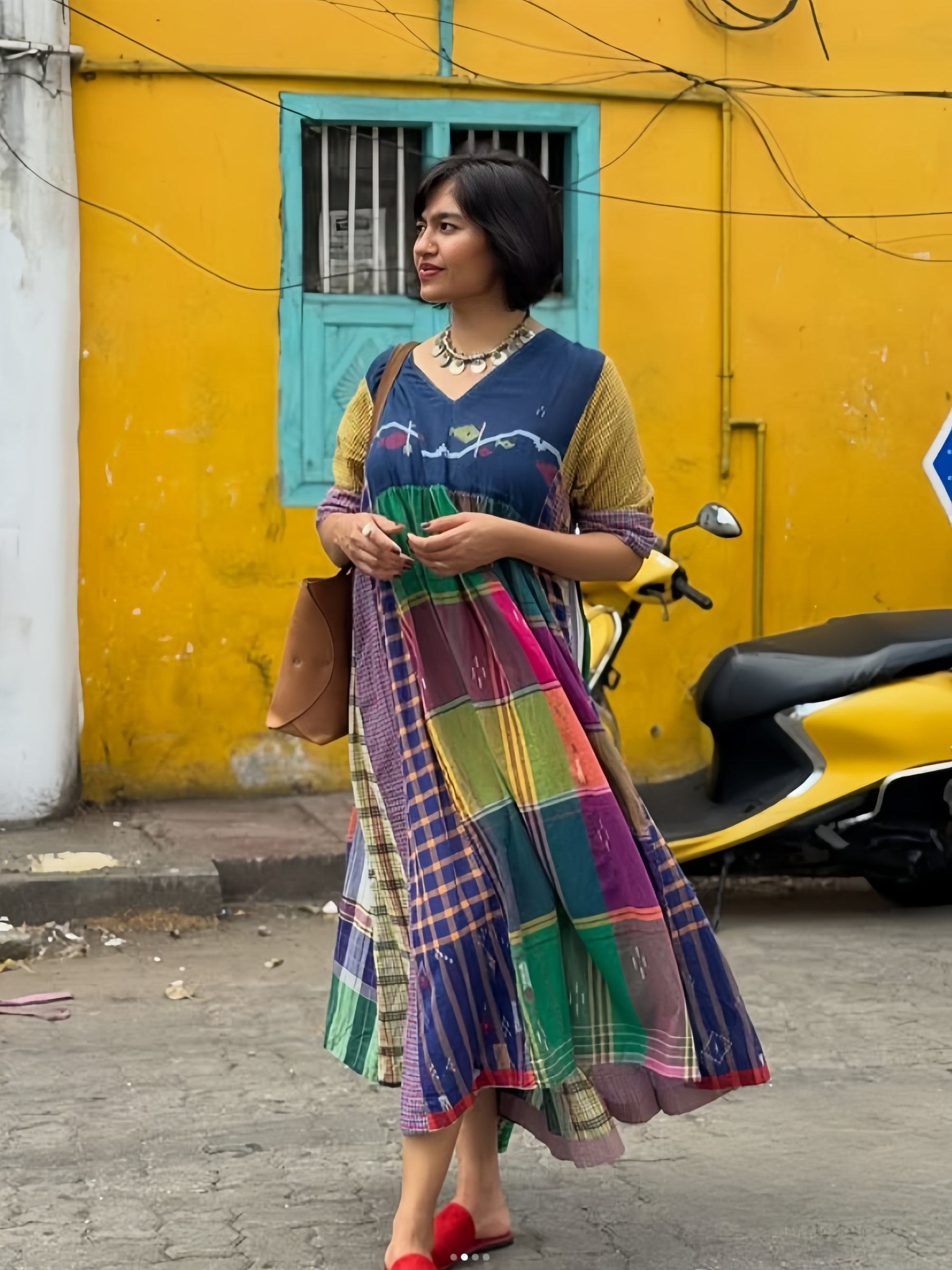 Handcrafted Patchwork Boho Maxi Dress