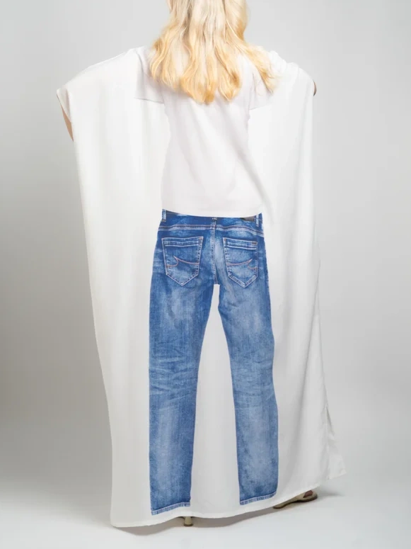 Jeans + Tee Caftan (White)