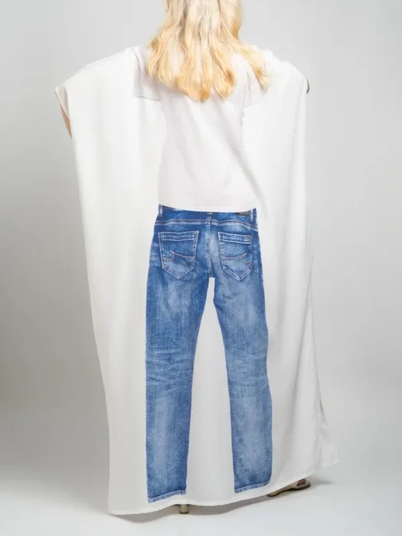 Jeans + Tee Caftan (White)