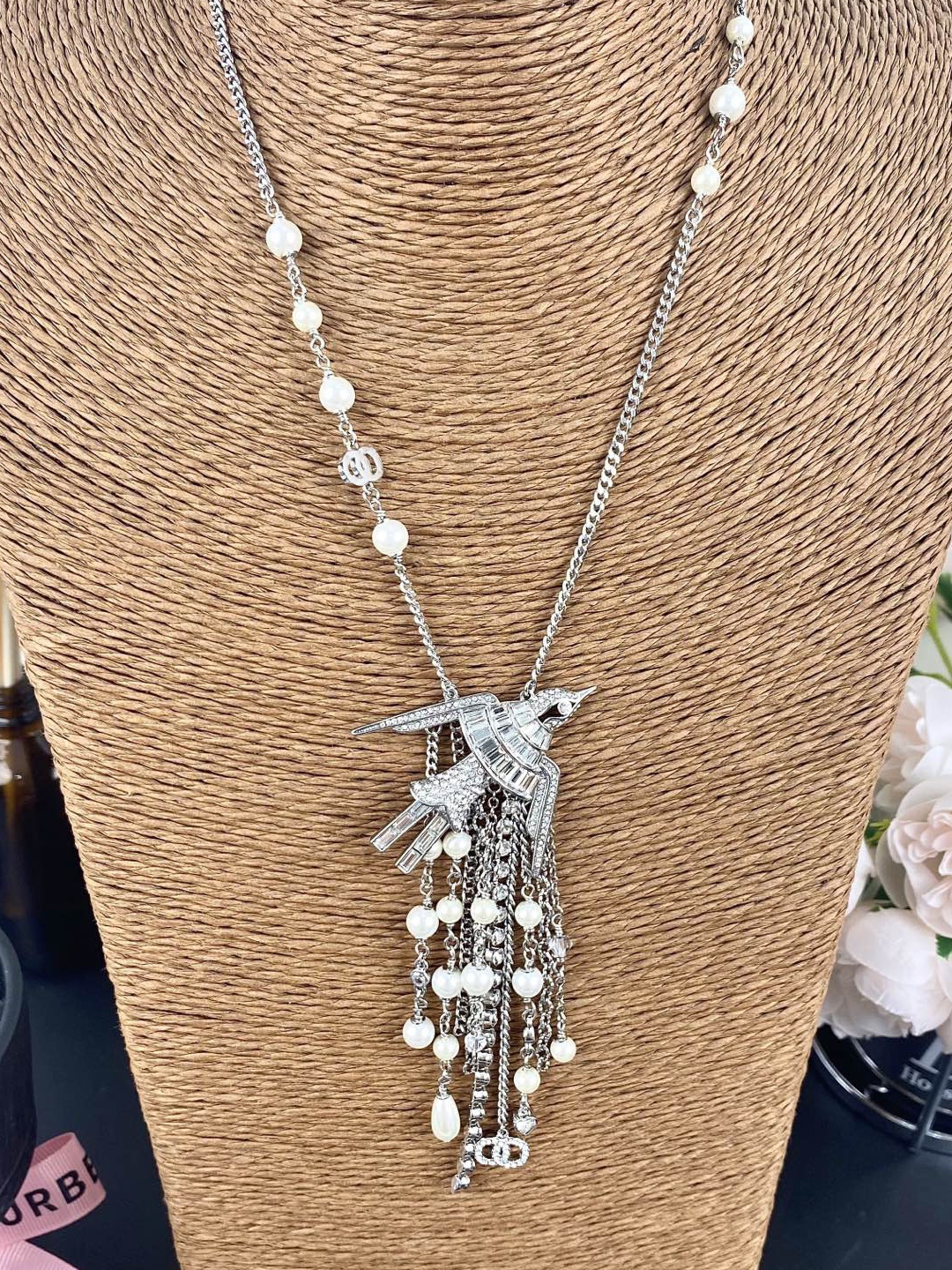 Tassel Bird Necklace with Diamonds