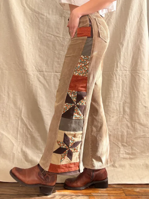 Star & Pinwheel 1970s Corduroys