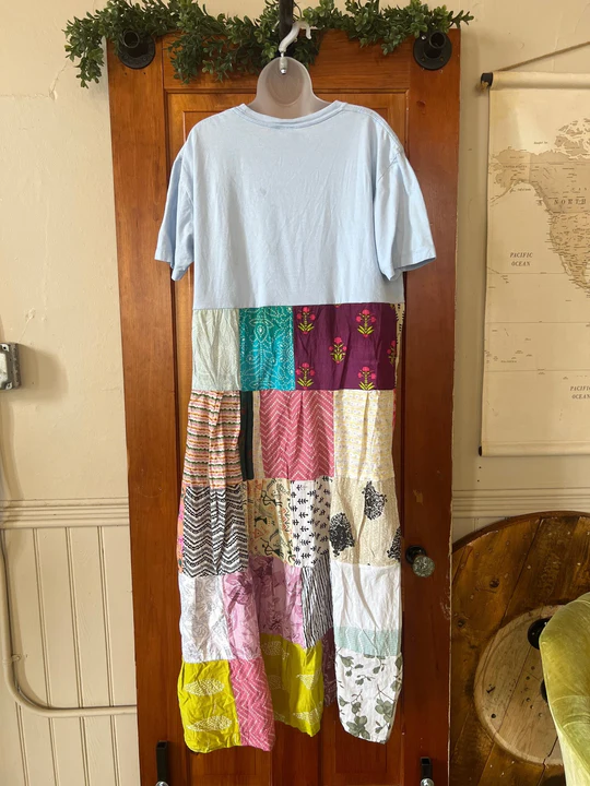 PINK FLOYD patchwork maxi dress