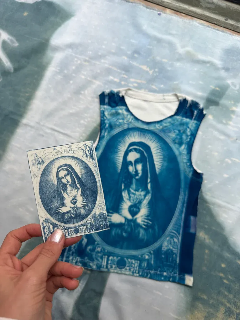 Holy Blue Cyanotype Crop Top