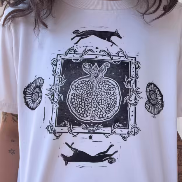 handprinted fruit handler top