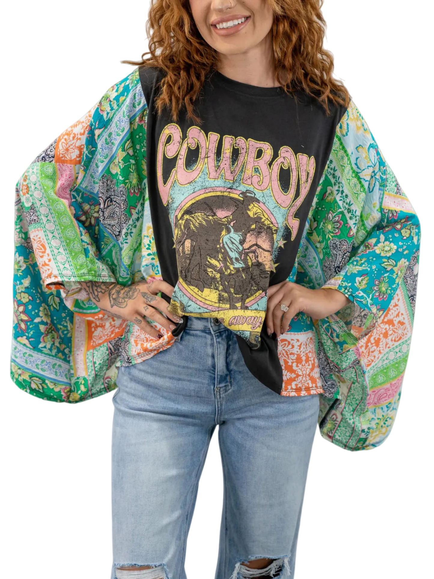 Cowboy Take Me Away Poncho Top