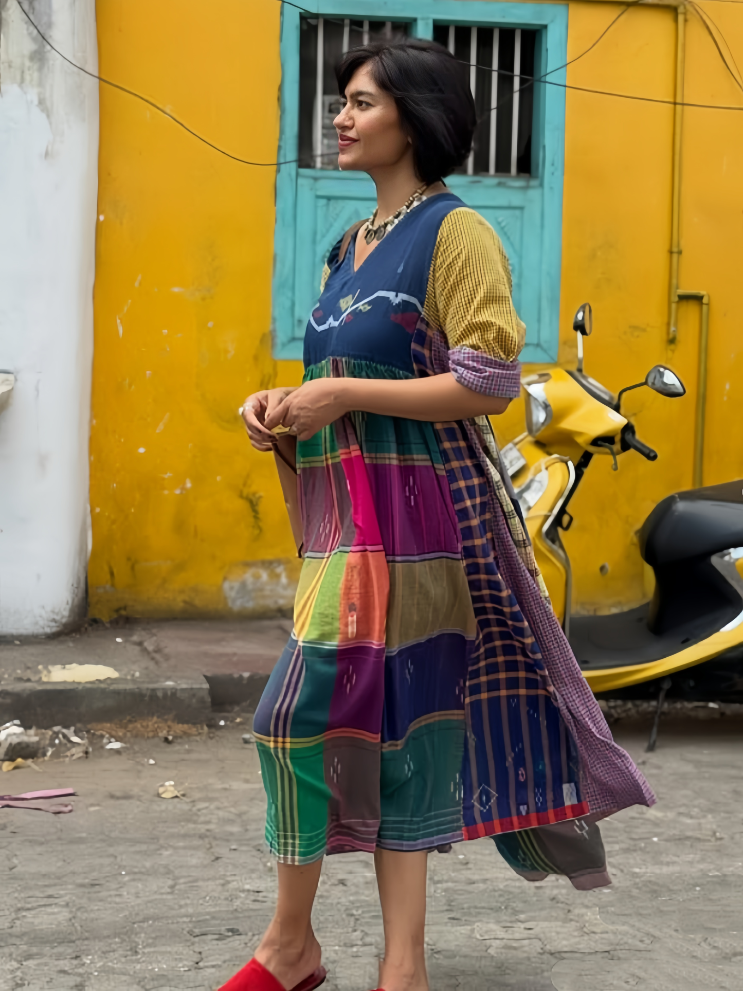 Handcrafted Patchwork Boho Maxi Dress