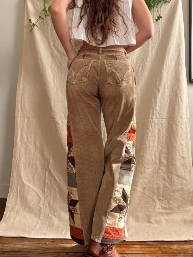 Star & Pinwheel 1970s Corduroys