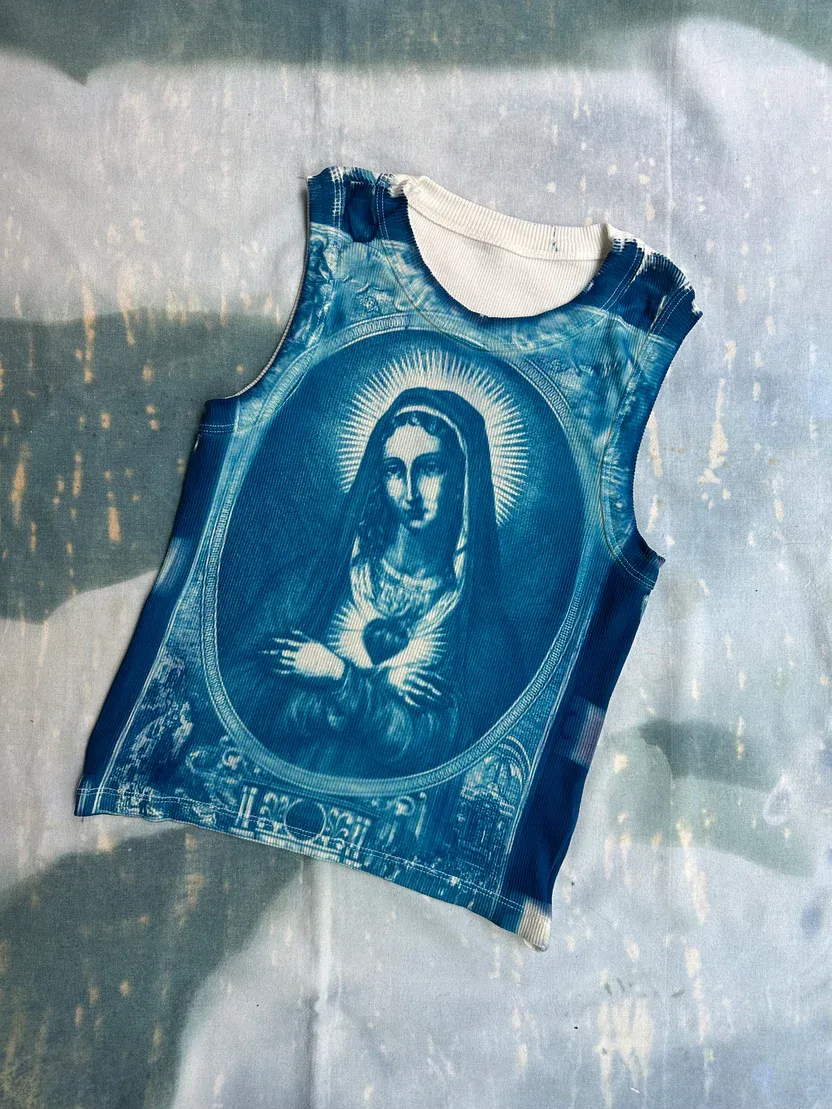 Holy Blue Cyanotype Crop Top
