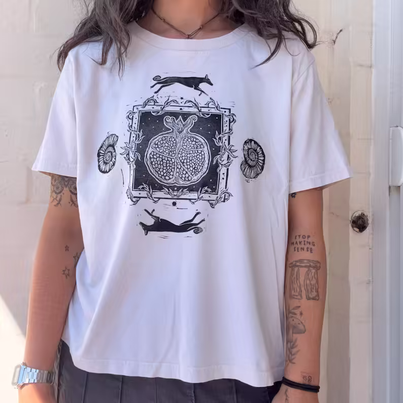 handprinted fruit handler top