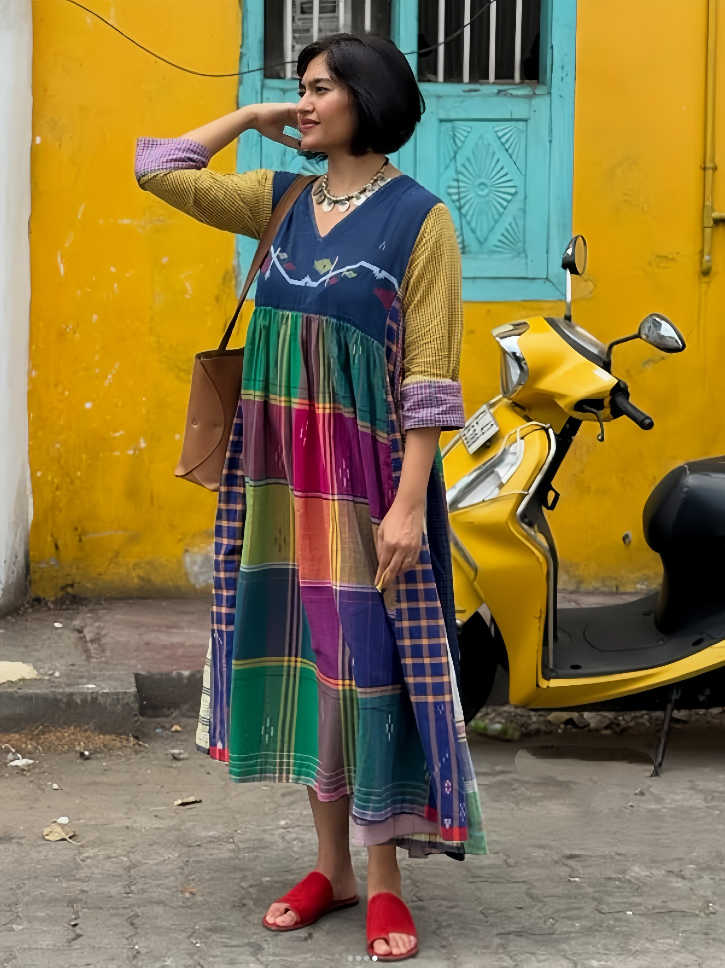 Handcrafted Patchwork Boho Maxi Dress