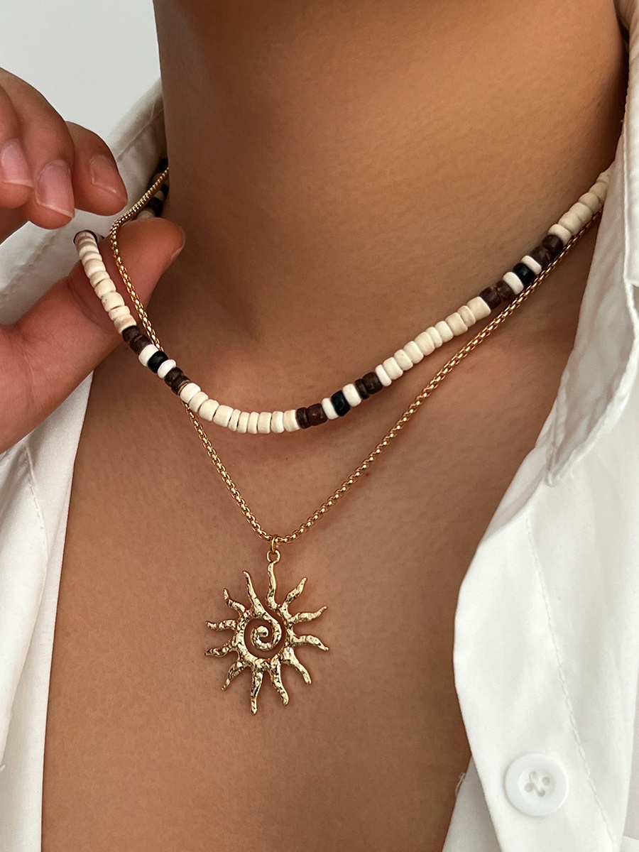 Bohemian Sun Pendant Necklace