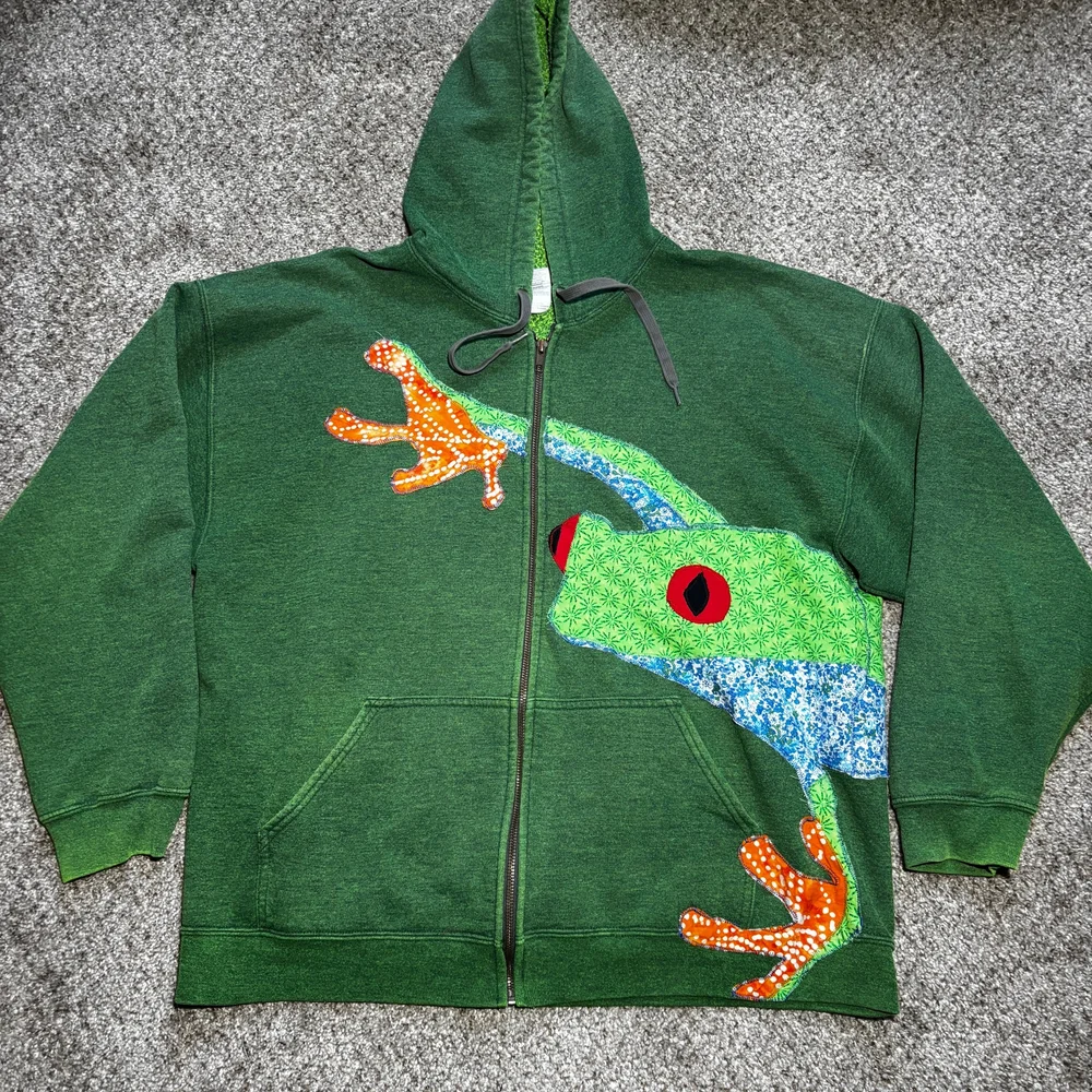 Tree Frog Print Hooded Cardigan