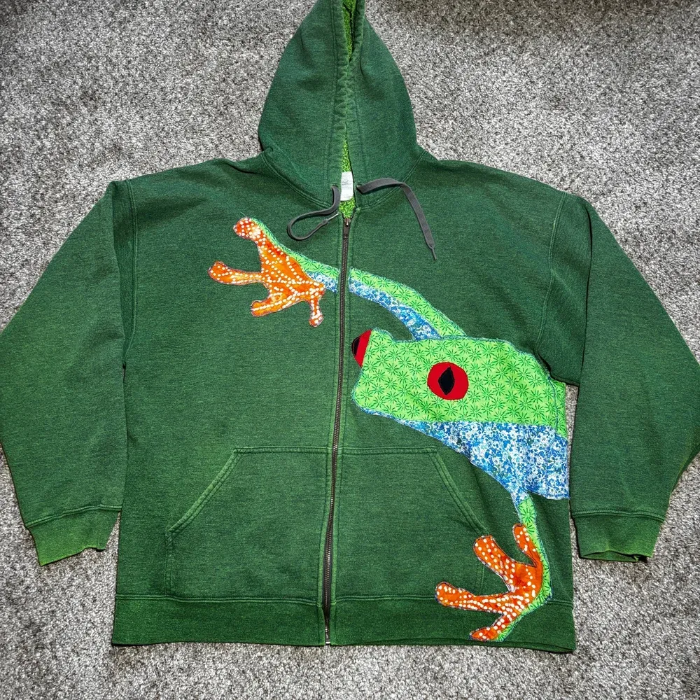 Tree Frog Print Hooded Cardigan