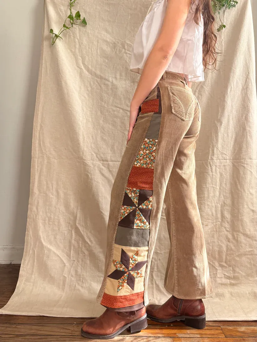 Star & Pinwheel 1970s Corduroys