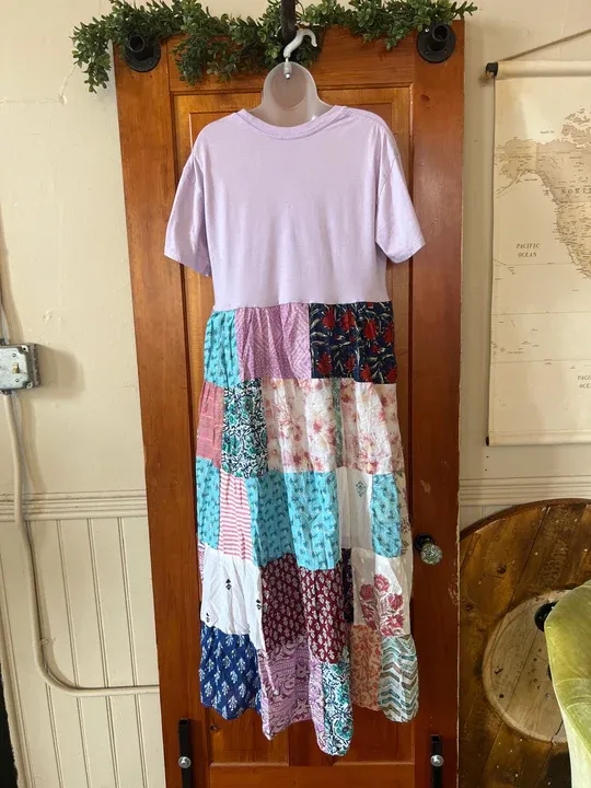 Pink Floyd patchwork maxi dress