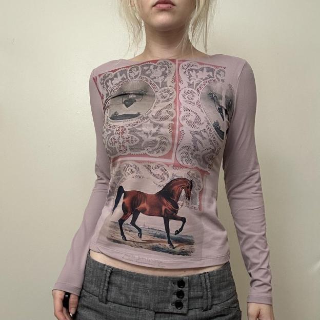 Women's Pink and Purple Blouse