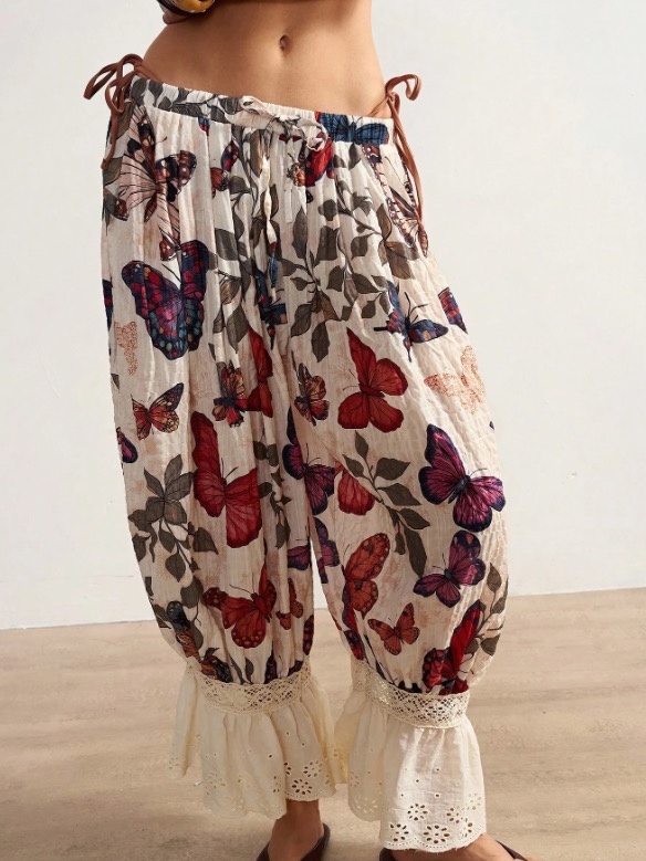 Bohemela Casual Woven Printed Relaxed-Fit Trousers