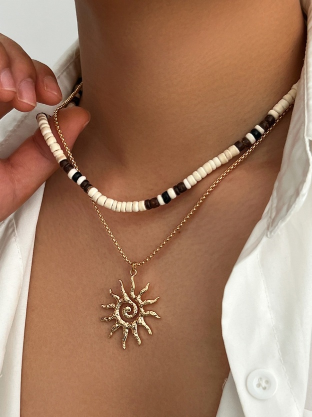 Bohemian Sun Pendant Necklace