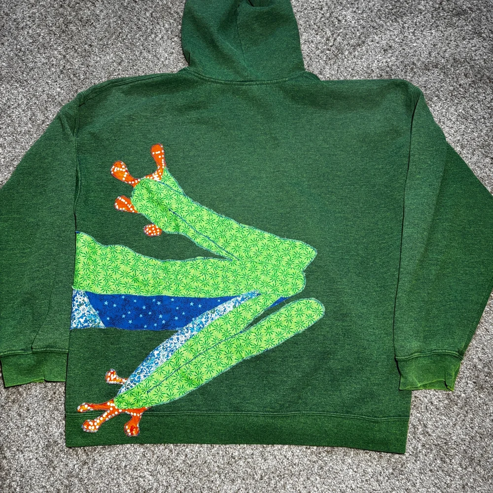 Tree Frog Print Hooded Cardigan