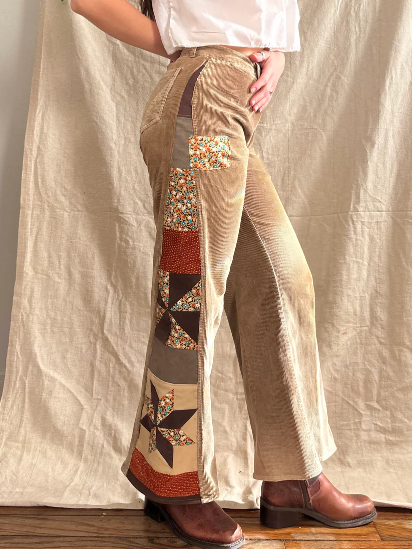 Star & Pinwheel 1970s Corduroys