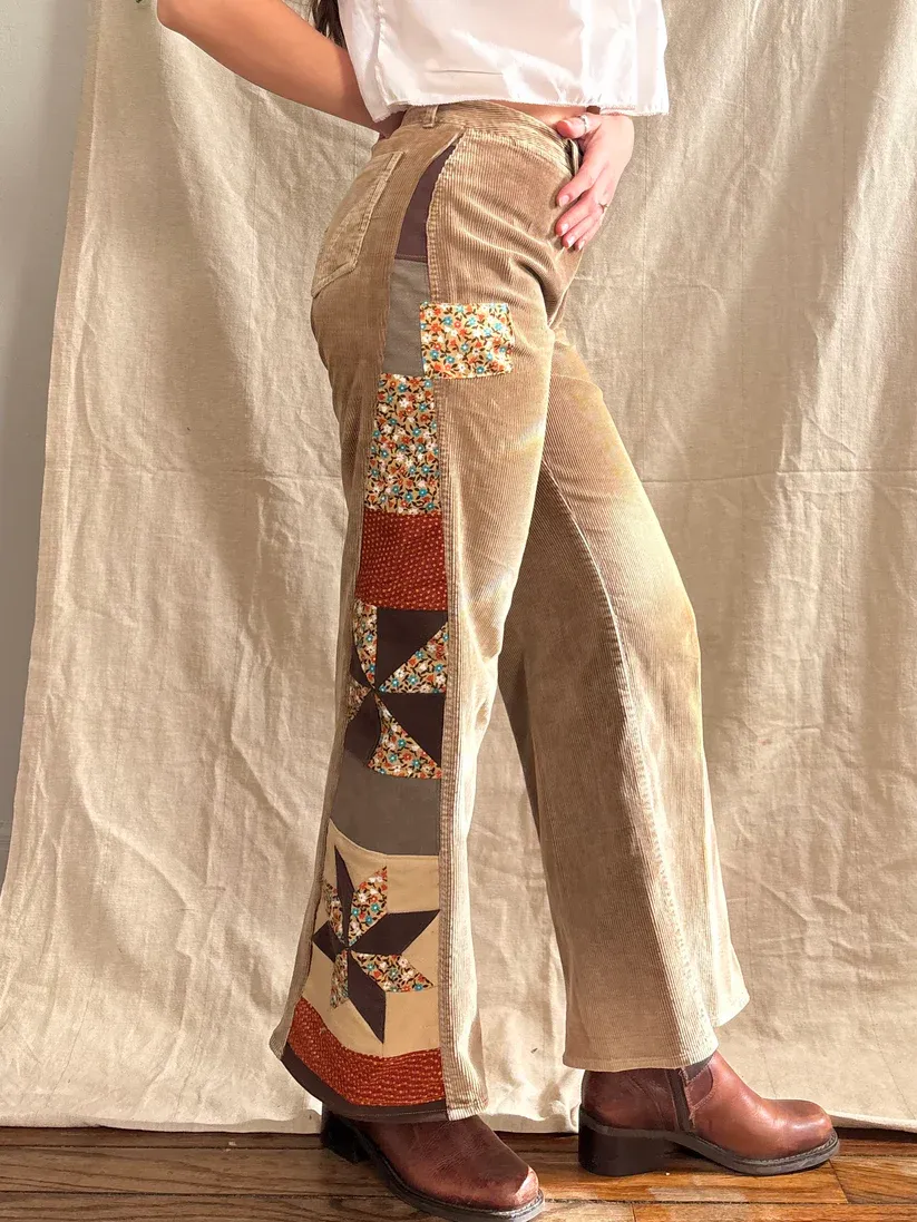 Star & Pinwheel 1970s Corduroys