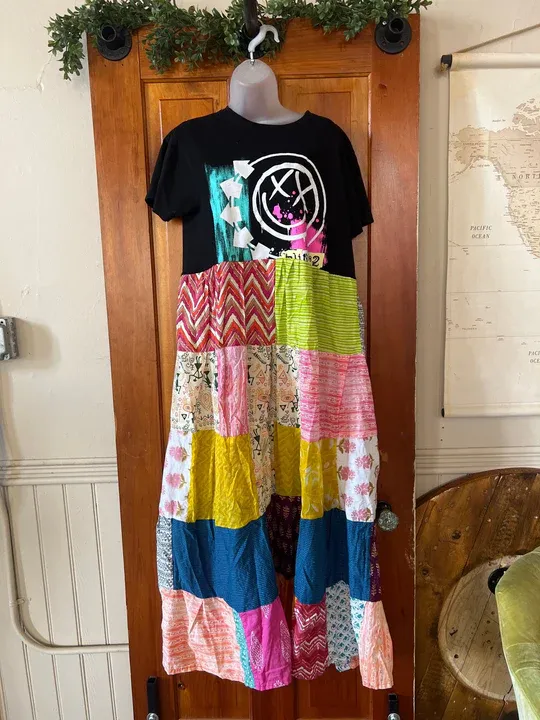 BLINK-182 patchwork maxi dress