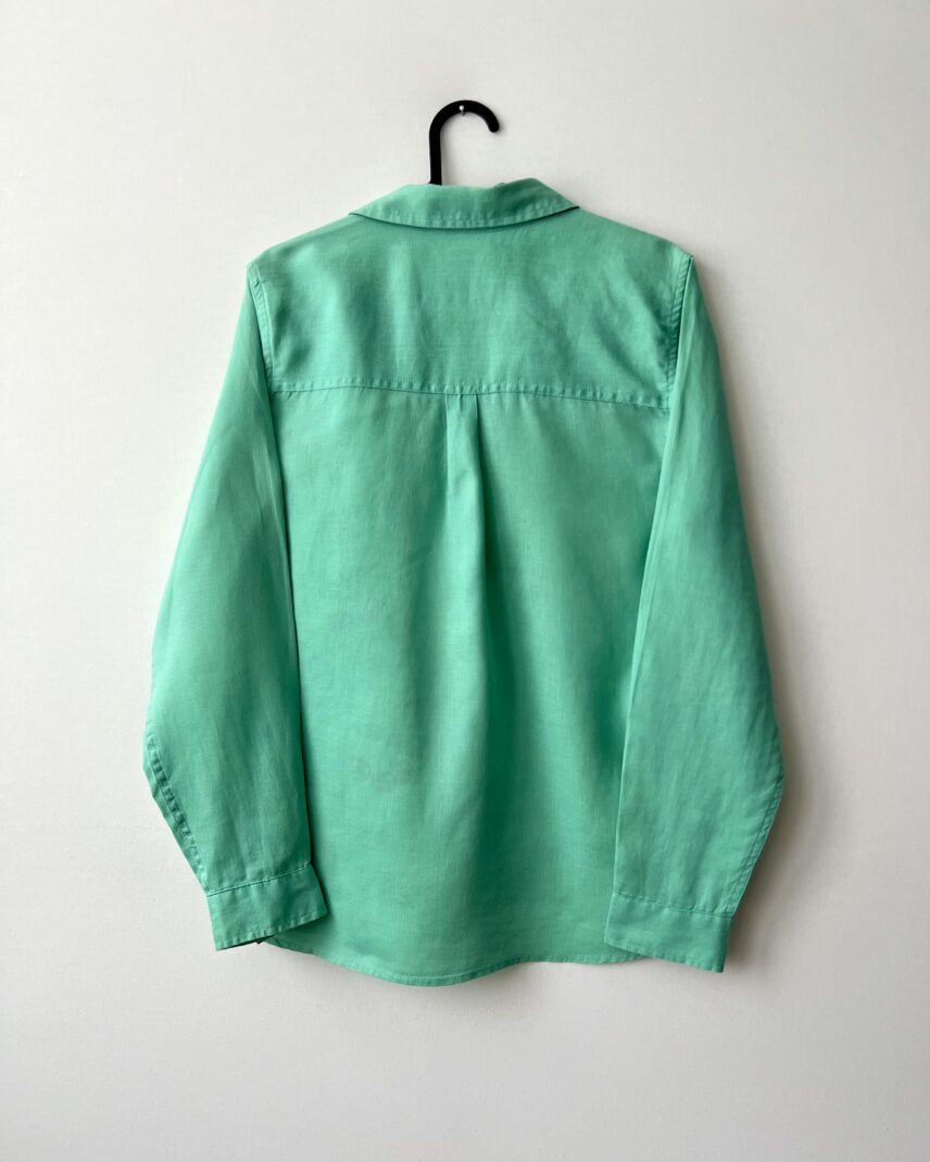 Original Cherry Patchwork Cotton Linen Long Sleeve Shirt