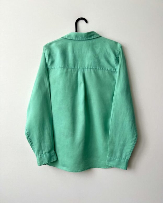 Original Cherry Patchwork Cotton Linen Long Sleeve Shirt