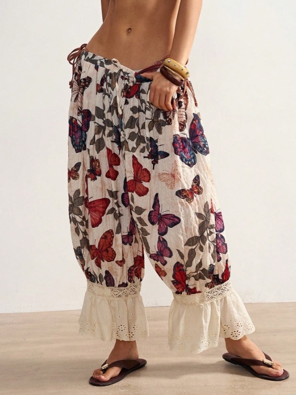 Bohemela Casual Woven Printed Relaxed-Fit Trousers