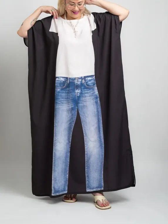 Jeans + Tee Caftan (Black)