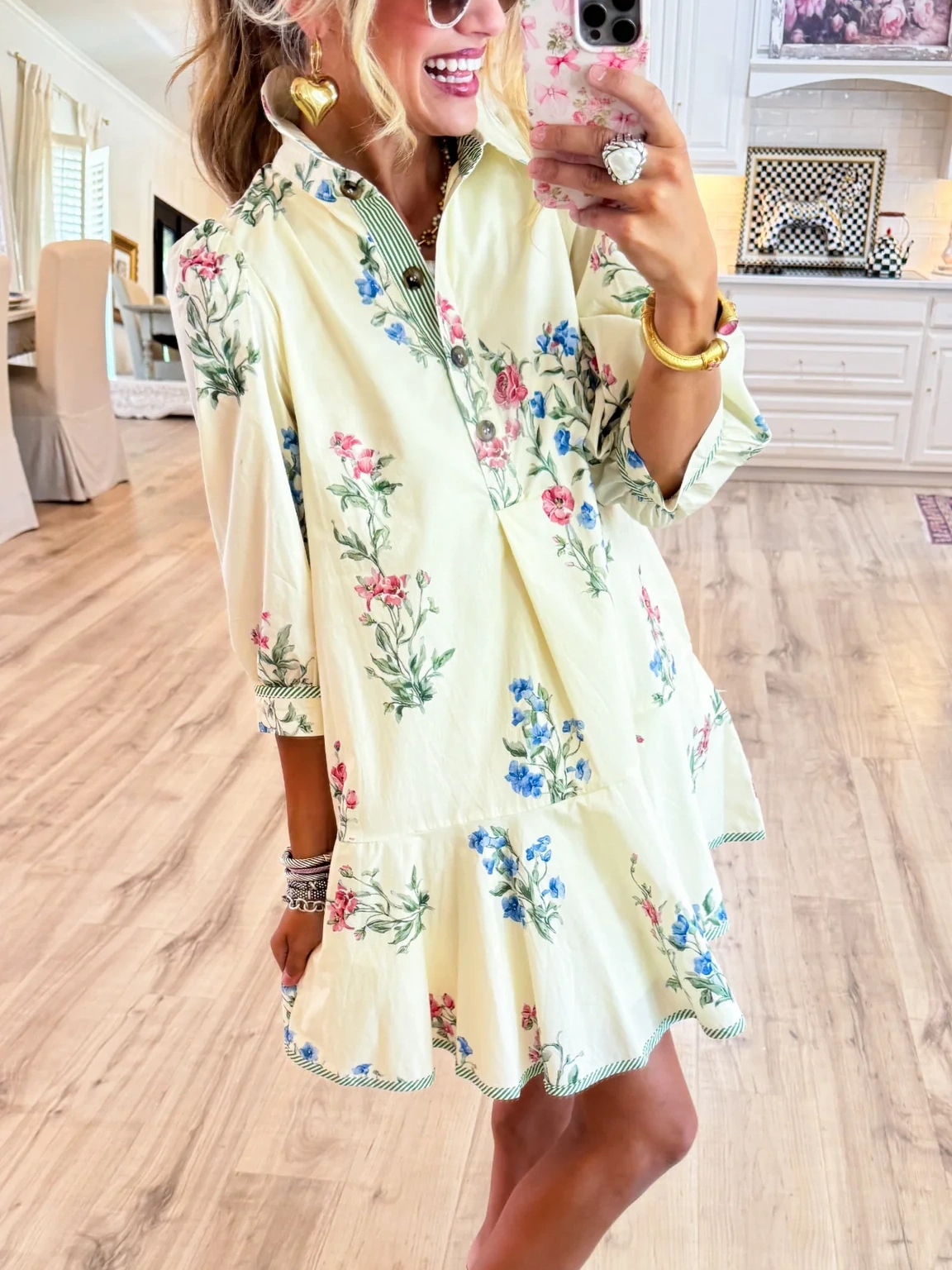 Cream Floral Dress