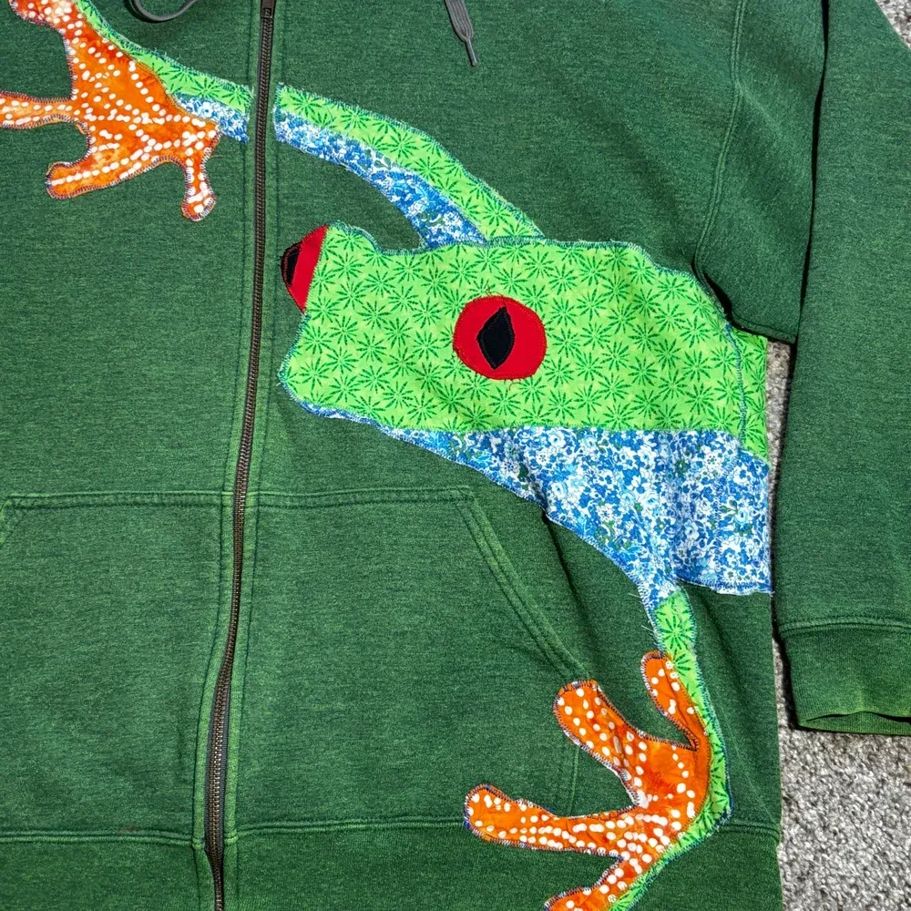Tree Frog Print Hooded Cardigan