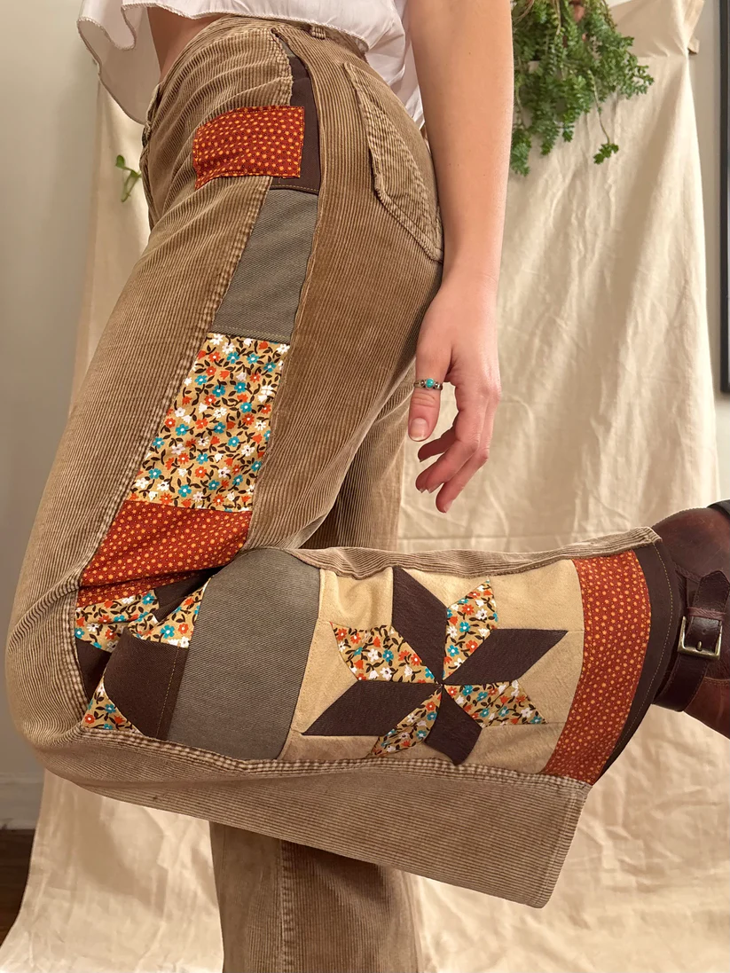 Star & Pinwheel 1970s Corduroys