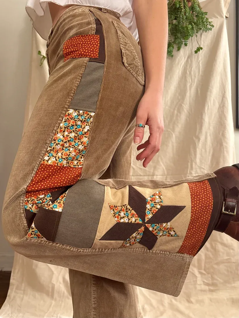 Star & Pinwheel 1970s Corduroys