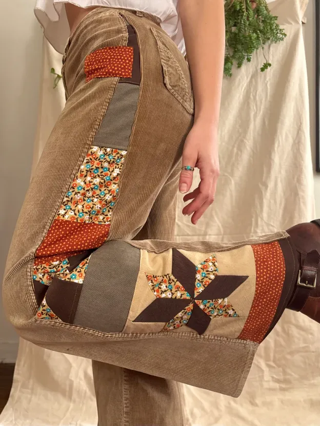 Star & Pinwheel 1970s Corduroys