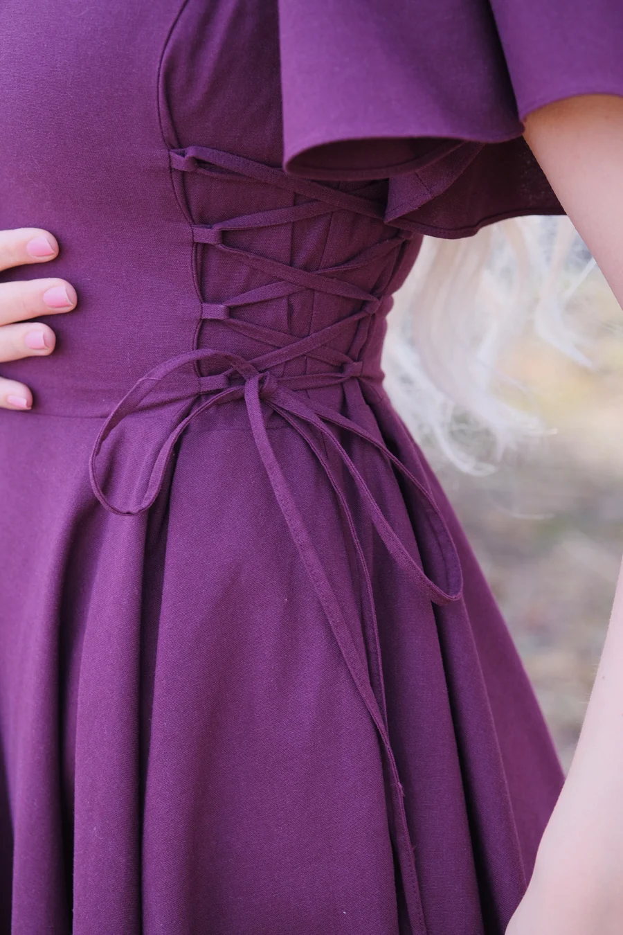 Ivy Midi Dress - Wine（With Side Pockets）
