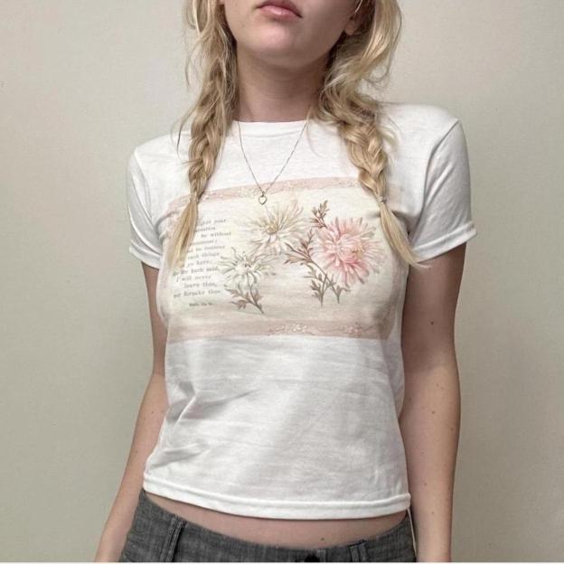 Women's White and Cream Shirt