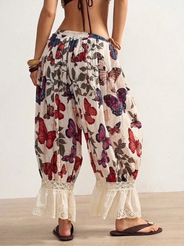 Bohemela Casual Woven Printed Relaxed-Fit Trousers