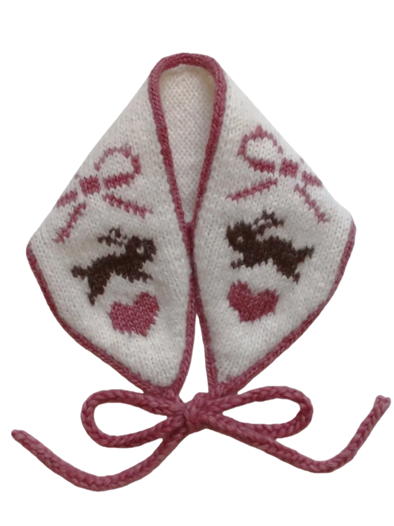 White Bunny Love Band Bonnet Knitted Headband