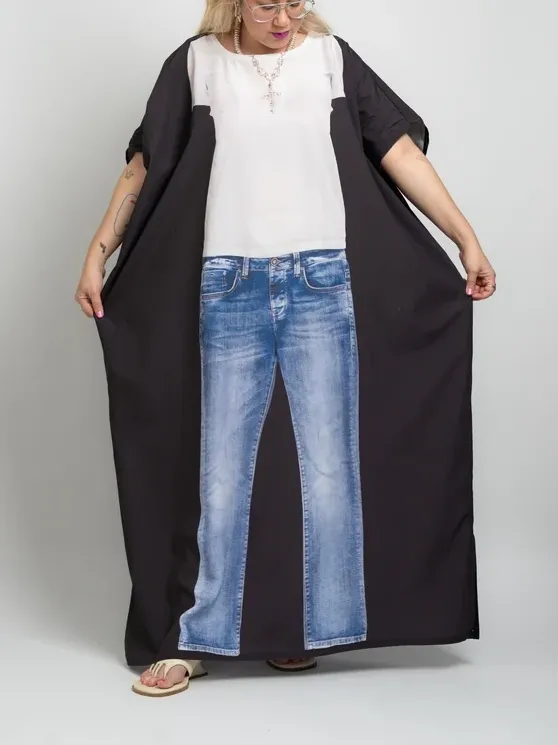 Jeans + Tee Caftan (Black)