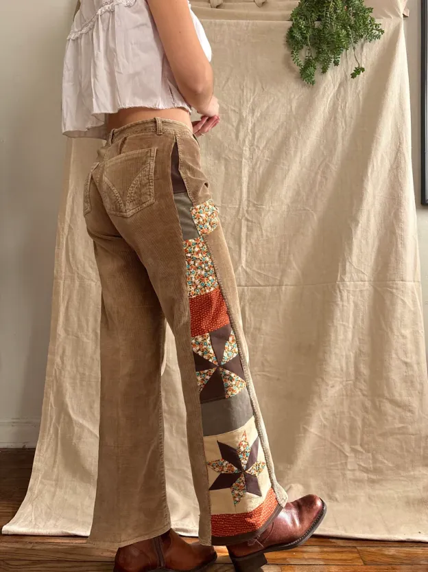 Star & Pinwheel 1970s Corduroys