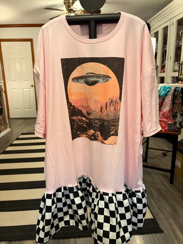You’re Ride Is Here Upcycled Tee Dress