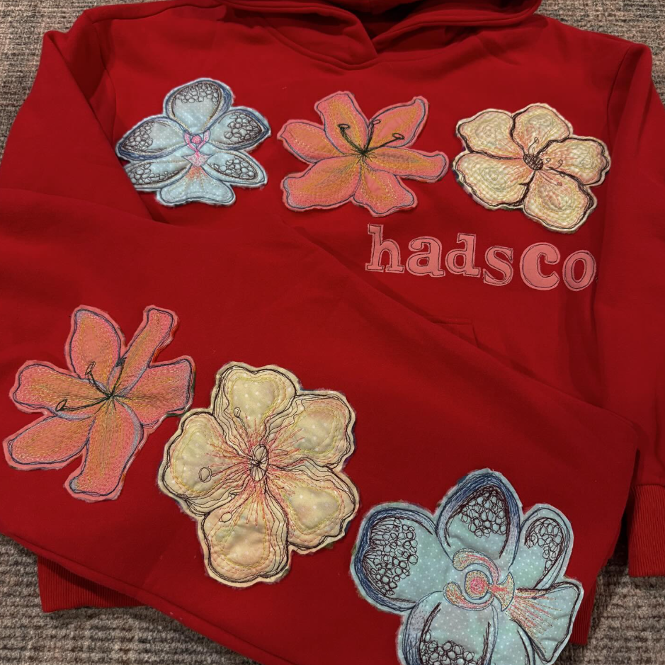 "Made to Love" Embroidered Flower Hoodie