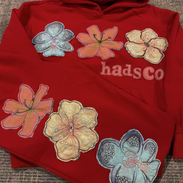 "Made to Love" Embroidered Flower Hoodie