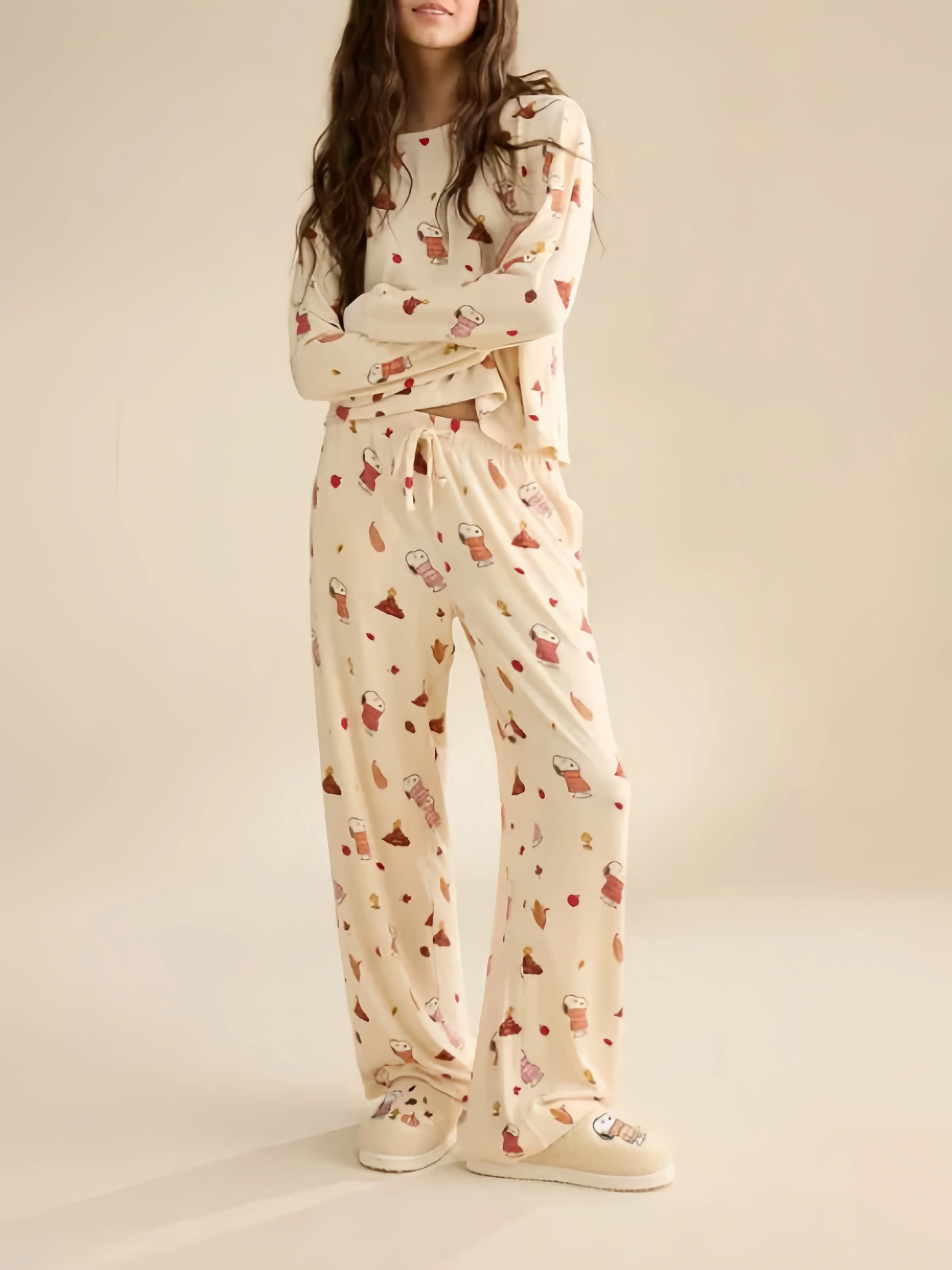 Luxe Plush Snoopy Long Sleeve + Pant PJ Set