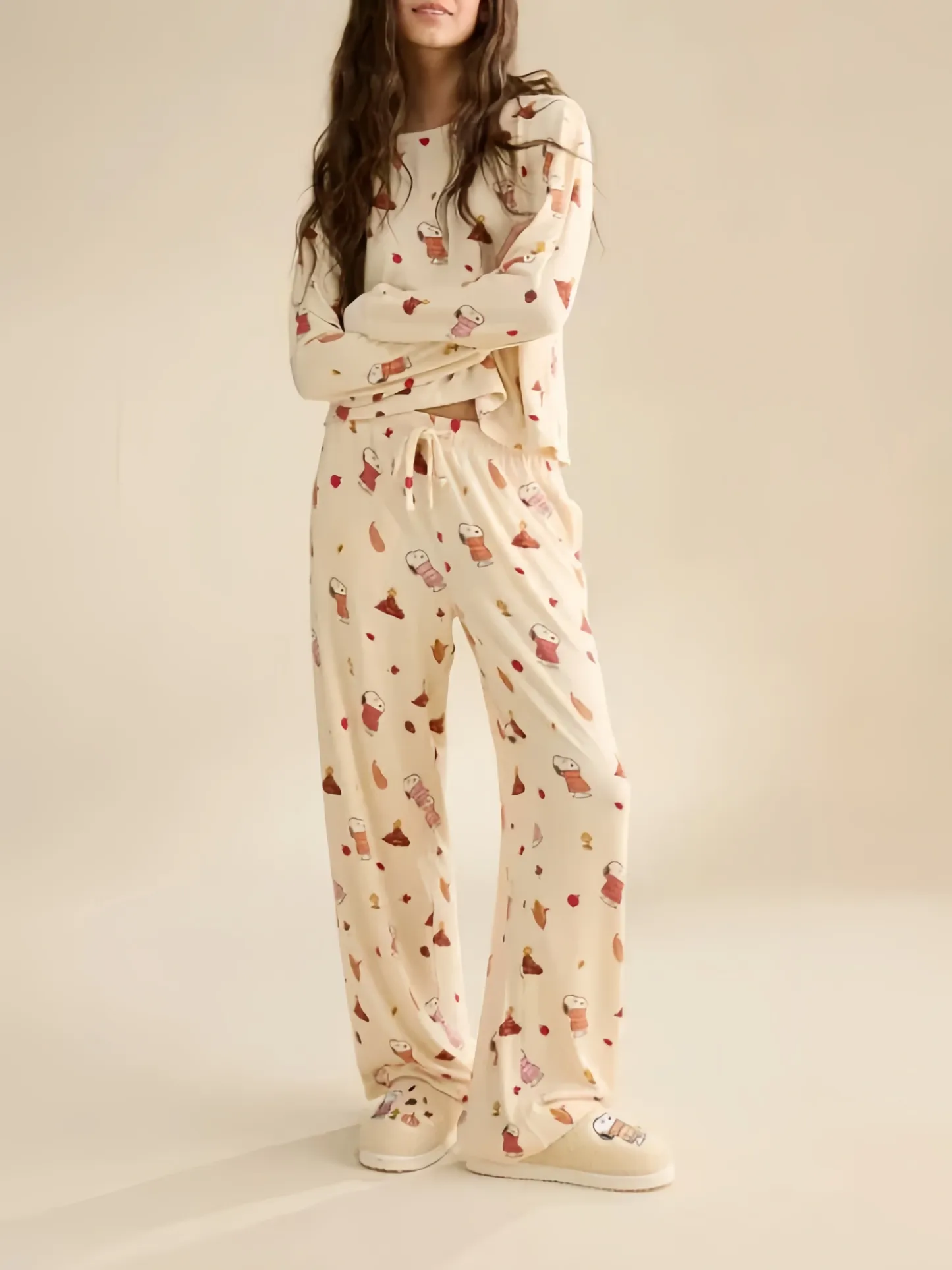 Luxe Plush Snoopy Long Sleeve + Pant PJ Set