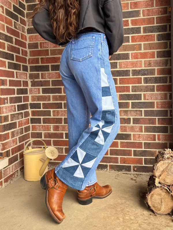 Jethro Turquoise Pinwheel Jeans