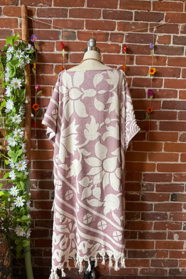 Pink Sky Fringe Hi Lo Poncho Tunic Top