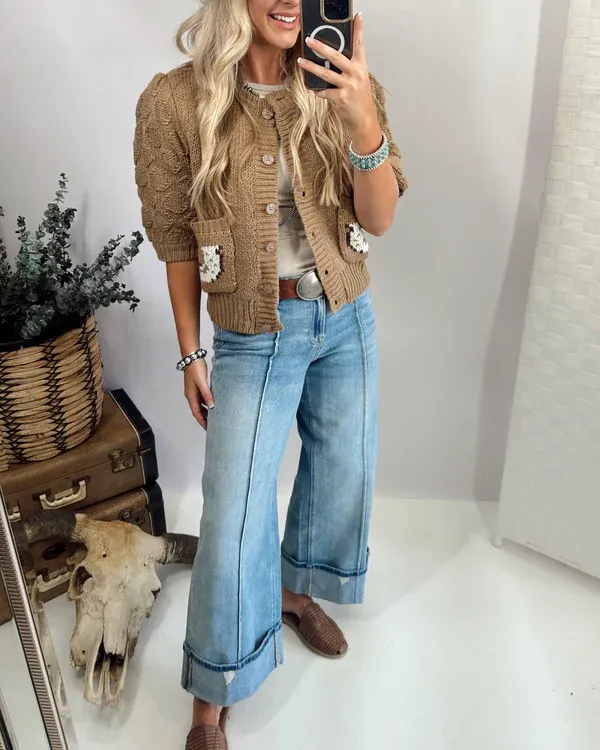 White Horse Knit Cardigan